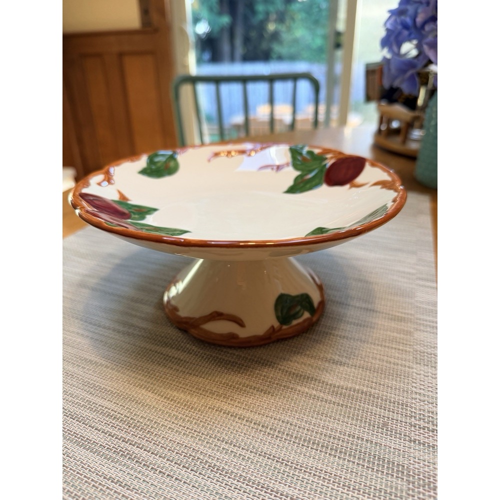 VTG Franciscan Ware Apple Pattern Pedestal Compote Fruit Tray Made In USA